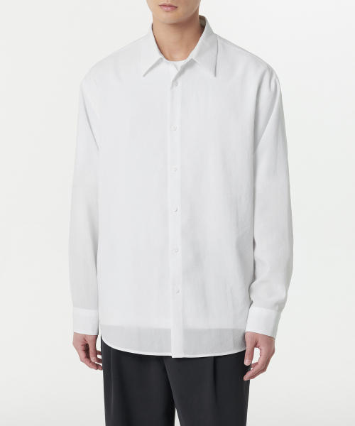 MUSINSA STANDARD（ムシンサスタンダード）の「リラックスドリネンライクシャツ[ホワイト]（シャツ/ブラウス・メンズ・その他・SMALL/MEDIUM/LARGE/XX-LARGE/X-LARGE）」の2枚目の写真