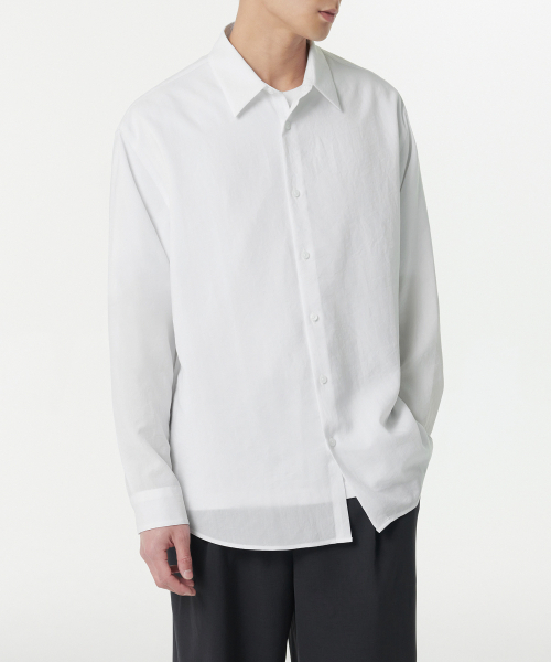 MUSINSA STANDARD（ムシンサスタンダード）の「リラックスドリネンライクシャツ[ホワイト]（シャツ/ブラウス・メンズ・その他・SMALL/MEDIUM/LARGE/XX-LARGE/X-LARGE）」の3枚目の写真