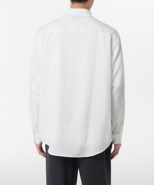 MUSINSA STANDARD（ムシンサスタンダード）の「リラックスドリネンライクシャツ[ホワイト]（シャツ/ブラウス・メンズ・その他・SMALL/MEDIUM/LARGE/XX-LARGE/X-LARGE）」の4枚目の写真
