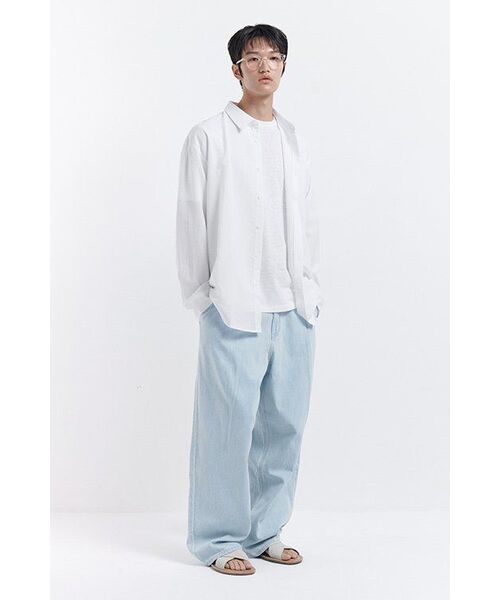 MUSINSA STANDARD（ムシンサスタンダード）の「リラックスドリネンライクシャツ[ホワイト]（シャツ/ブラウス・メンズ・その他・SMALL/MEDIUM/LARGE/XX-LARGE/X-LARGE）」の10枚目の写真