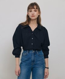 VINTAGE FRILL BLOUSE BLACK