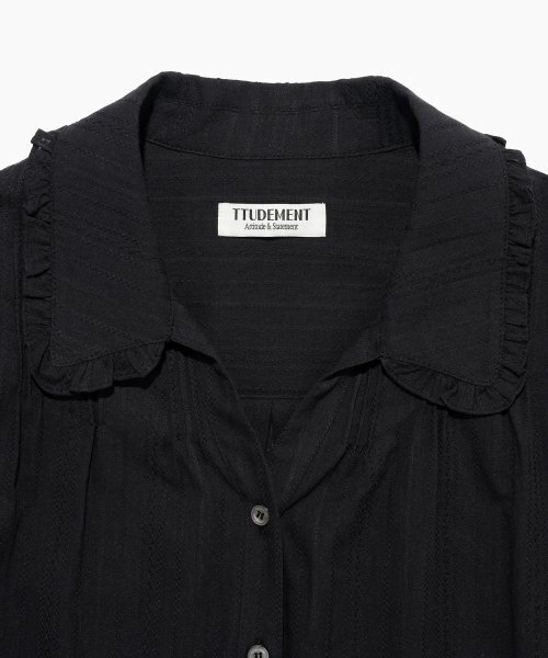 TTUDEMENT(トュードメント)の「VINTAGE FRILL BLOUSE BLACK(シャツ/ブラウス・レディース・その他・FREE)」の6枚目の写真