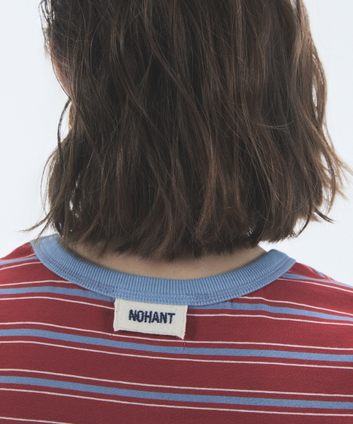 NOHANT(ノアン)の「STRIPE CROP SHORT SLEEVE T-SHIRT RED(Tシャツ/カットソー・レディース・レッド・SMALL/MEDIUM/LARGE)」の7枚目の写真