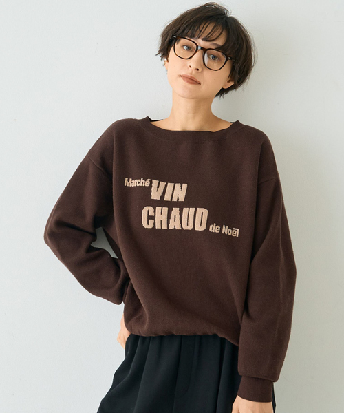 Rouge vif Anna（ルージュヴィフアンナ）の「ノエルロゴニットプルオーバー（ニット/セーター・レディース・ブラウン/ピンク・フリー）」の2枚目の写真