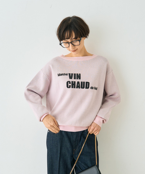 Rouge vif Anna（ルージュヴィフアンナ）の「ノエルロゴニットプルオーバー（ニット/セーター・レディース・ブラウン/ピンク・フリー）」の3枚目の写真