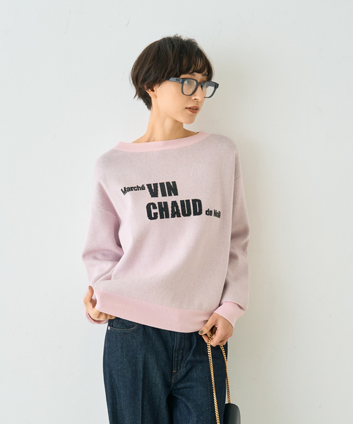 Rouge vif Anna（ルージュヴィフアンナ）の「ノエルロゴニットプルオーバー（ニット/セーター・レディース・ブラウン/ピンク・フリー）」の4枚目の写真