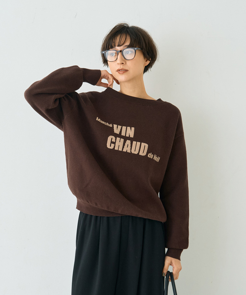 Rouge vif Anna（ルージュヴィフアンナ）の「ノエルロゴニットプルオーバー（ニット/セーター・レディース・ブラウン/ピンク・フリー）」の8枚目の写真