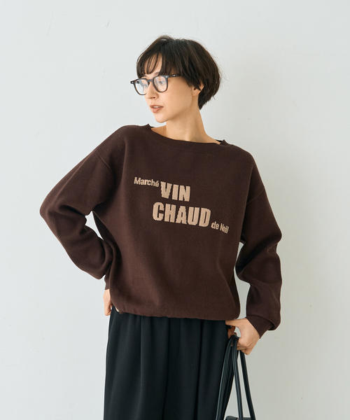 Rouge vif Anna（ルージュヴィフアンナ）の「ノエルロゴニットプルオーバー（ニット/セーター・レディース・ブラウン/ピンク・フリー）」の9枚目の写真