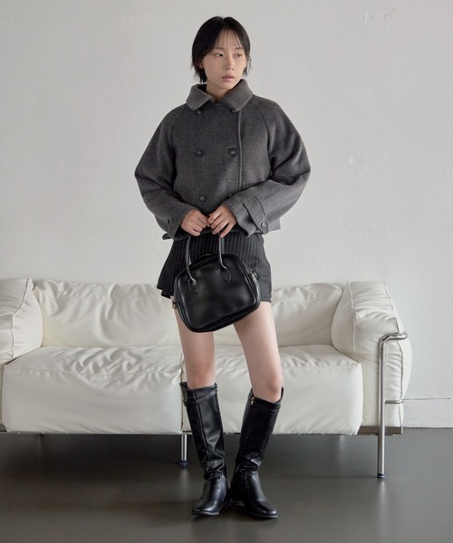 UNE MANSION キルティングペディンフロントボタンショート丈コート セール】【UNE ORIGINAL】インナーキルティングペディンフロントボタン