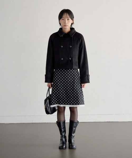 UNE MANSION キルティングペディンフロントボタンショート丈コート セール】【UNE ORIGINAL】インナーキルティングペディンフロントボタン