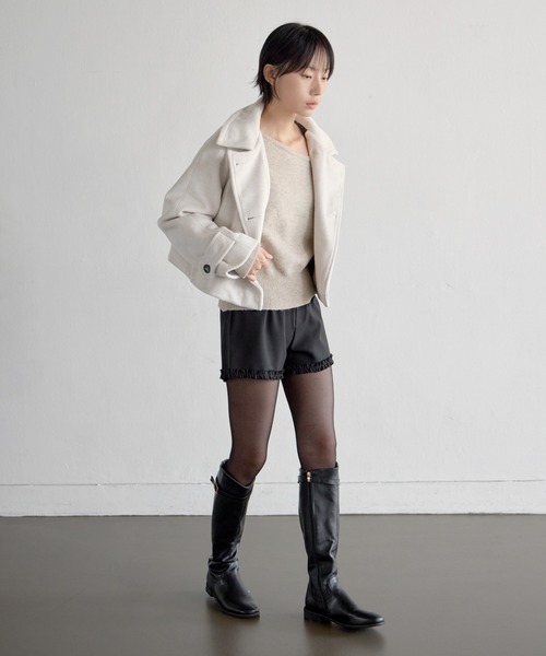 セール】【UNE ORIGINAL】インナーキルティングペディンフロントボタン