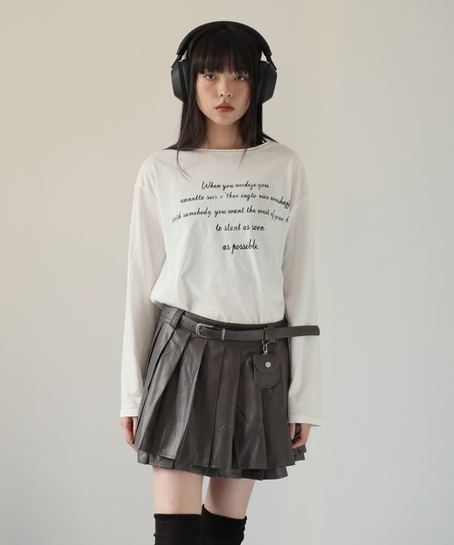 Ulysses(ユリシス)の「ベルト付きフェイクレザープリーツミニスカート(スカート・レディース・グレー/ブラック・M/S)」の20枚目の写真