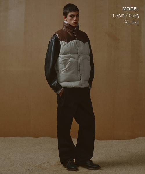 MUSINSA STANDARD（ムシンサスタンダード）の「ウェスタンダウンベスト [ベージュ]（ダウンベスト・メンズ・その他・SMALL/MEDIUM/LARGE/X-LARGE/XX-LARGE）」の2枚目の写真