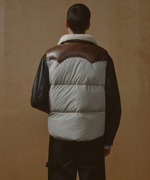 MUSINSA STANDARD（ムシンサスタンダード）の「ウェスタンダウンベスト [ベージュ]（ダウンベスト・メンズ・その他・SMALL/MEDIUM/LARGE/X-LARGE/XX-LARGE）」の3枚目の写真