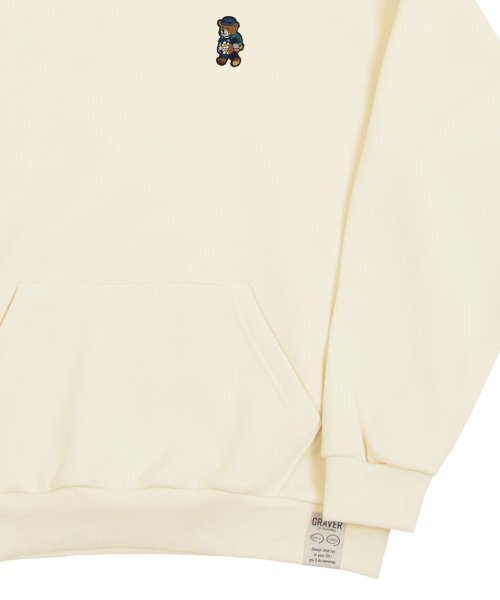 GRAVER（グレーバー）の「[UNISEX]デイジーブーケベア刺繍フードティー_クリーム（パーカー・レディース・アイボリー・SMALL/MEDIUM/LARGE/X-LARGE）」の5枚目の写真