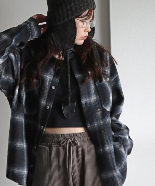 COURO（コウロ）の「ネルオンブレチェックシャツ（シャツ/ブラウス・レディース・ネイビー/ベージュ/レッド・M/L/XL）」の10枚目の写真