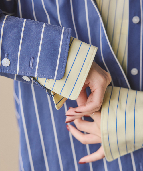 【新品・完売商品】a&m マルチストライプシャツ 36サイズ a&m マルチストライプシャツ（シャツ／ブラウス）｜Spick and Span