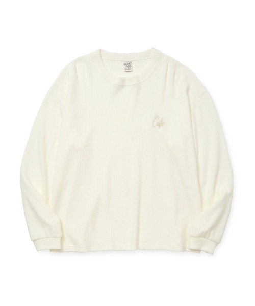 CALEE(キャリー)の「WAFFLE L/S CS(Tシャツ/カットソー・メンズ・カーキ/ブラック/ホワイト・MEDIUM/LARGE/X-LARGE)」の2枚目の写真