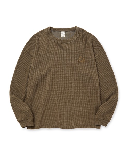 CALEE(キャリー)の「WAFFLE L/S CS(Tシャツ/カットソー・メンズ・カーキ/ブラック/ホワイト・MEDIUM/LARGE/X-LARGE)」の3枚目の写真