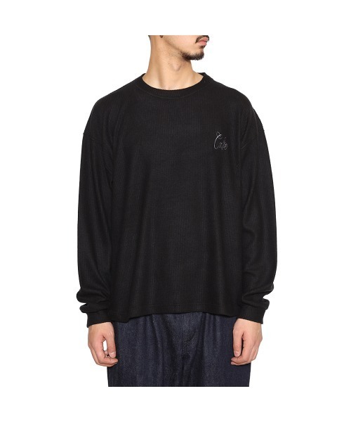 CALEE(キャリー)の「WAFFLE L/S CS(Tシャツ/カットソー・メンズ・カーキ/ブラック/ホワイト・MEDIUM/LARGE/X-LARGE)」の1枚目の写真
