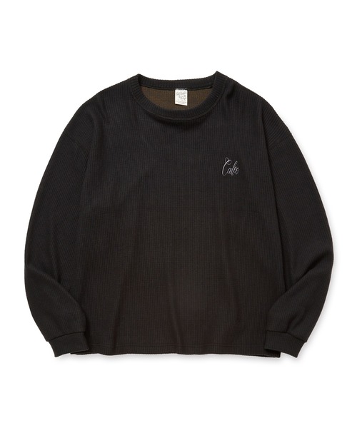 CALEE(キャリー)の「WAFFLE L/S CS(Tシャツ/カットソー・メンズ・カーキ/ブラック/ホワイト・MEDIUM/LARGE/X-LARGE)」の4枚目の写真