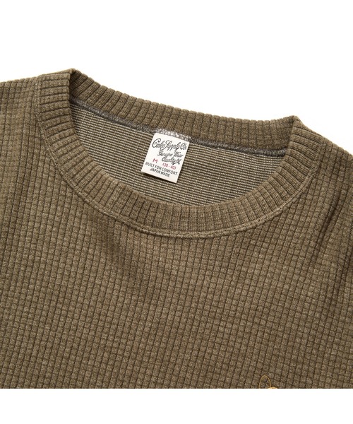 CALEE(キャリー)の「WAFFLE L/S CS(Tシャツ/カットソー・メンズ・カーキ/ブラック/ホワイト・MEDIUM/LARGE/X-LARGE)」の5枚目の写真