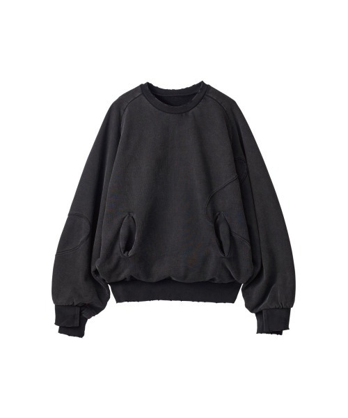 Knuth Marf(クヌースマーフ)の「panelled volume sweatshirt(unisex)(スウェット・レディース・ブラック/グレー・SMALL/MEDIUM)」の2枚目の写真
