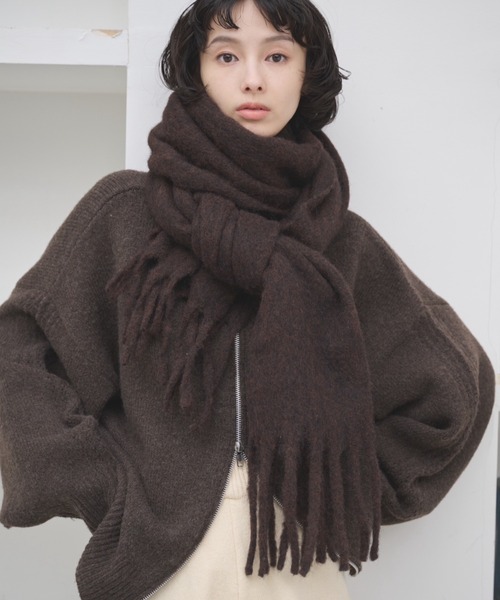 セール】ミックスカラーバルキーフリンジマフラー（マフラー）｜AIC