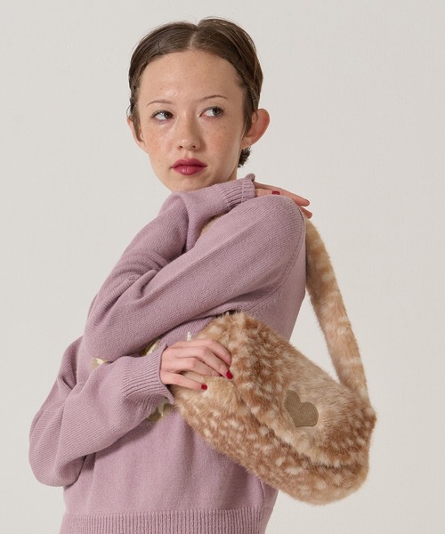 TINA：JOJUN（ティーナジョジュン）の「フェイクファー ミニバッグ TINA：JOJUN（ハンドバッグ・レディース・ベージュ/ブラウン・F）」の11枚目の写真