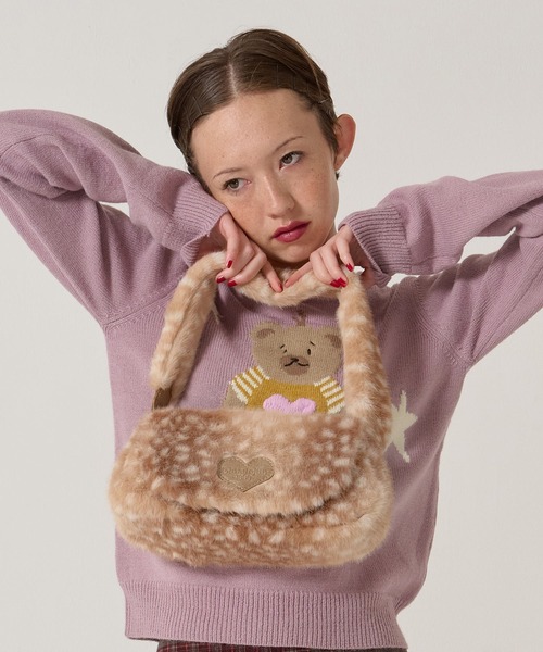 TINA：JOJUN（ティーナジョジュン）の「フェイクファー ミニバッグ TINA：JOJUN（ハンドバッグ・レディース・ベージュ/ブラウン・F）」の10枚目の写真