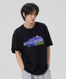 [ビヨンド ザ スターズ]コットンルーズフィット半袖Tシャツ_ブラック