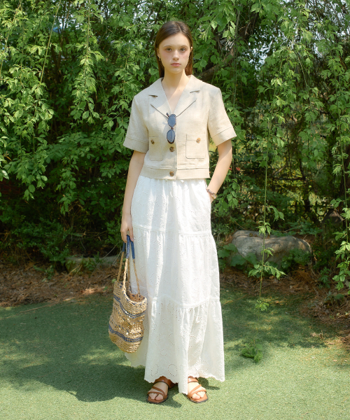 SALON DE YOHN(サロンドヨーン)の「Classic Linen Short Jacket_ Beige(その他アウター・レディース・その他・SMALL/MEDIUM)」の2枚目の写真