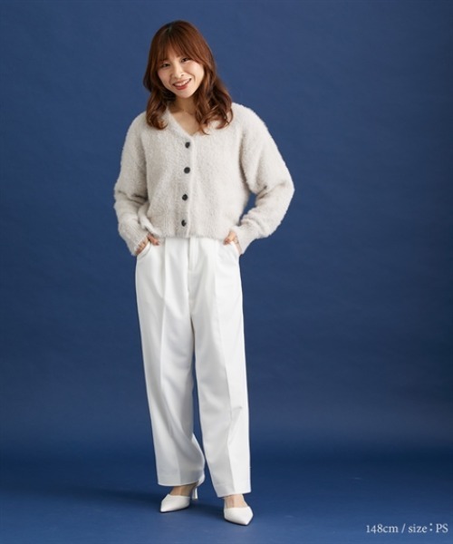 Petitjo(プッチージョ)の「小さいサイズ 【Petimo企画】タックセミワイドパンツ 低身長さん・小柄女性(その他パンツ・レディース・オフホワイト/チャコールグレー・PM/PSS/PS)」の11枚目の写真