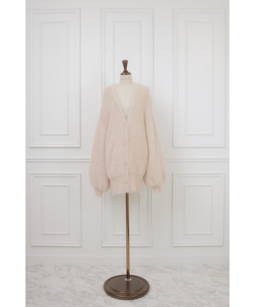 MISTREASS（ミストレアス）の「Ribbon Button Long Shaggy Knit Cardigan（カーディガン/ボレロ・レディース・オフホワイト/ライトピンク・FREE）」の12枚目の写真