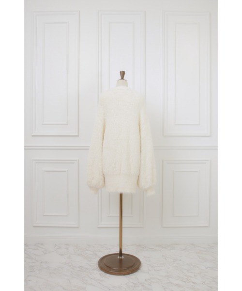 MISTREASS（ミストレアス）の「Ribbon Button Long Shaggy Knit Cardigan（カーディガン/ボレロ・レディース・オフホワイト/ライトピンク・FREE）」の11枚目の写真