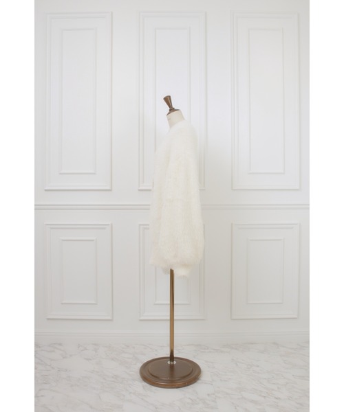 MISTREASS（ミストレアス）の「Ribbon Button Long Shaggy Knit Cardigan（カーディガン/ボレロ・レディース・オフホワイト/ライトピンク・FREE）」の10枚目の写真