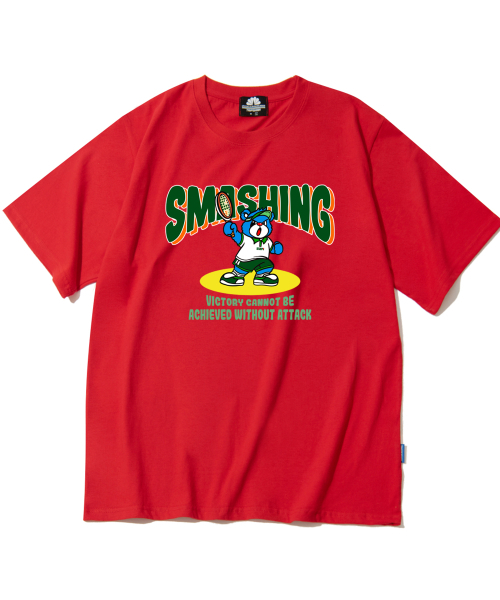 TRIPSHION(トリップション)の「スマッシングベア グラフィックTシャツ - レッド(Tシャツ/カットソー・メンズ・その他・LARGE/MEDIUM/X-LARGE)」の1枚目の写真
