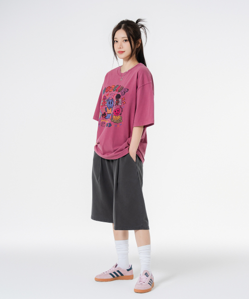MOZMOZ(モズモズ)の「セキネンピルクマ オーバーサイズ ピグメント 半袖Tシャツ ピンク(Tシャツ/カットソー・レディース・その他・XL/XXL/M)」の3枚目の写真