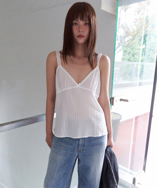 LANGER（ランガー）の「[PALACE] miracle pleated sleeveless_2Colors（Tシャツ/カットソー・レディース・アイボリー/ブラック・FREE）」の5枚目の写真