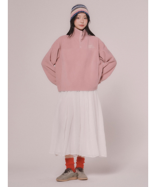 MELLOTORY（メロートリー）の「フリースプルオーバーTシャツ (2色)（スウェット・レディース・ピンク/ライトベージュ・FREE）」の3枚目の写真