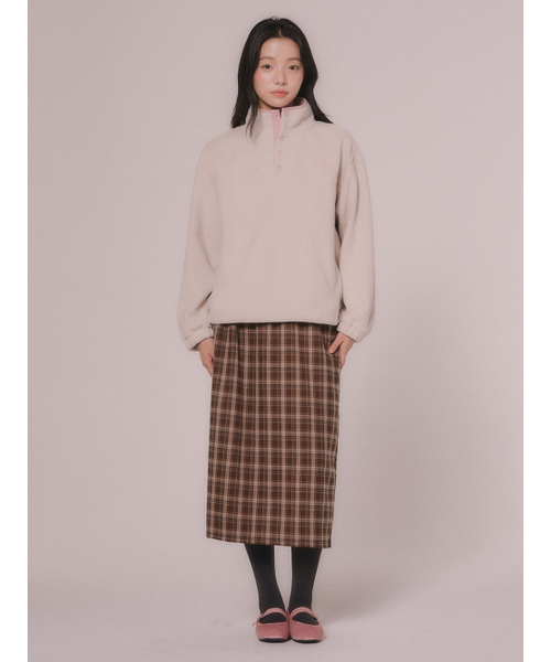MELLOTORY（メロートリー）の「フリースプルオーバーTシャツ (2色)（スウェット・レディース・ピンク/ライトベージュ・FREE）」の5枚目の写真