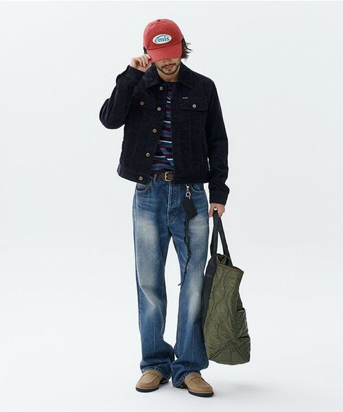 WMC(ダブリューエムシー)の「マルチストライプヘンリーネックニット_NAVY(ニット/セーター・メンズ・ネイビー・MEDIUM/LARGE/X-LARGE)」の17枚目の写真