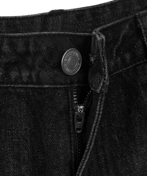 EXCONTAINER(エックスコンテナ)の「ウォッシュドワイドバルーンフィットデニムパンツ (WASHED BLACK)(デニムパンツ・メンズ・その他・LARGE/X-LARGE/SMALL/MEDIUM)」の7枚目の写真