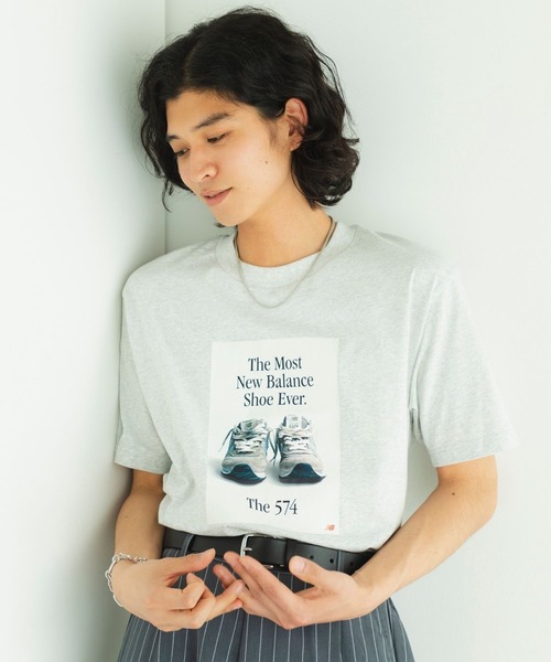 NEW BALANCE(ニューバランス)の「574 ADTシャツ(Tシャツ/カットソー・メンズ・サンドグレー/ブラック/ライトブルー・SMALL/MEDIUM/LARGE/X-LARGE/XX-LARGE)」の2枚目の写真