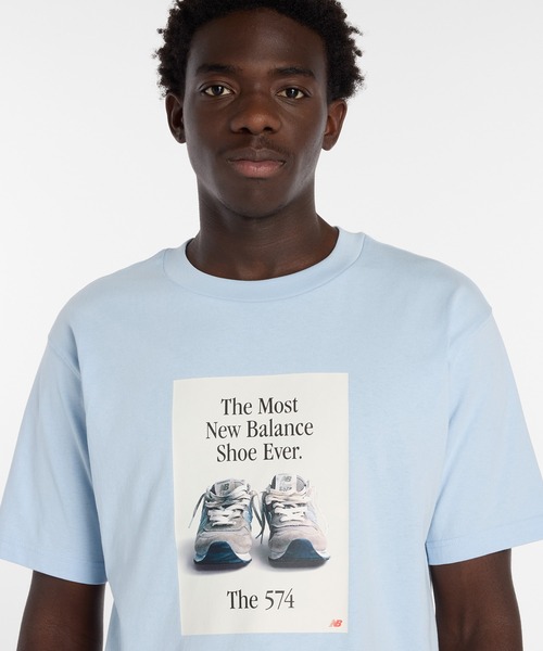 NEW BALANCE(ニューバランス)の「574 ADTシャツ(Tシャツ/カットソー・メンズ・サンドグレー/ブラック/ライトブルー・SMALL/MEDIUM/LARGE/X-LARGE/XX-LARGE)」の14枚目の写真