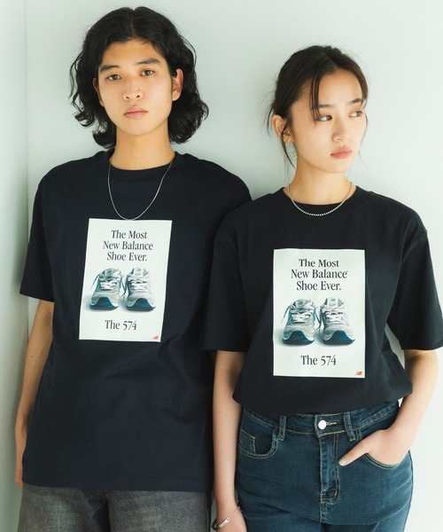 NEW BALANCE(ニューバランス)の「574 ADTシャツ(Tシャツ/カットソー・メンズ・サンドグレー/ブラック/ライトブルー・SMALL/MEDIUM/LARGE/X-LARGE/XX-LARGE)」の4枚目の写真