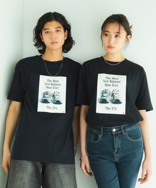 NEW BALANCE(ニューバランス)の「574 ADTシャツ(Tシャツ/カットソー・メンズ・サンドグレー/ブラック/ライトブルー・SMALL/MEDIUM/LARGE/X-LARGE/XX-LARGE)」の6枚目の写真
