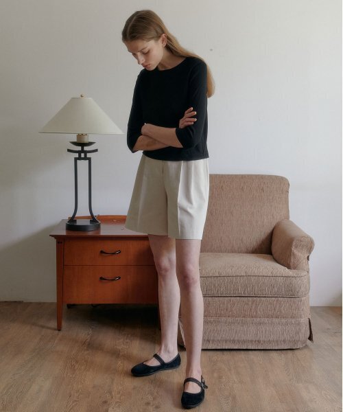 38COMEONCOMMON(38カモンコモン)の「Waffle Three-Quarter Sleeve T-Shirts (Black)(Tシャツ/カットソー・レディース・その他・FREE)」の5枚目の写真