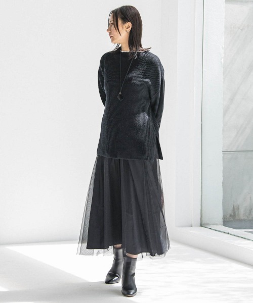 LAUTREAMONT（ロートレアモン）の「パウダーサテンリバーシブルスカート（スカート・レディース・ブラック/ベージュ・9号）」の2枚目の写真