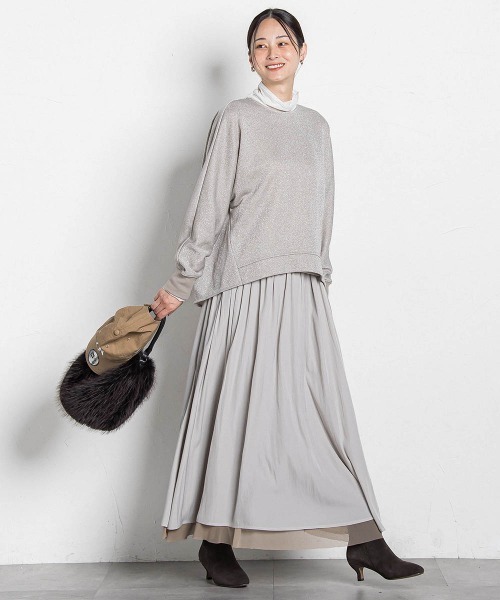 LAUTREAMONT（ロートレアモン）の「パウダーサテンリバーシブルスカート（スカート・レディース・ブラック/ベージュ・9号）」の17枚目の写真